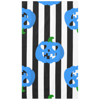 Toalha De Mesa abóbora de halloween coração azul listrada