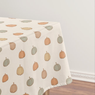 Toalha De Mesa Abóbora Neutra Boho Bege Halloween Outono Silencia
