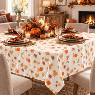Toalha De Mesa Abóboras de Ação de Graças de Outono Ganso Creme L