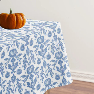 Toalha De Mesa Abóboras Outonais Azul Branco Chinoiserie Vintage
