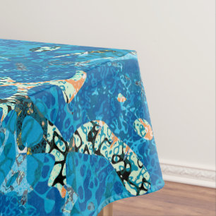 Toalha De Mesa Abstração Gráfica Preta Laranja Azul