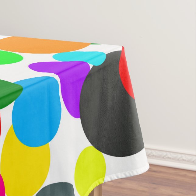 Toalha De Mesa Abstract Art Turquoise Green Blue White (Posição Original)