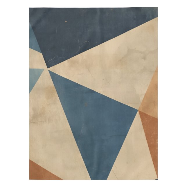 Toalha De Mesa Abstract in Blues, Tan, and Rust Tablecloth (Frente)