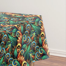 Toalha de Mesa Abstrata Tropical Moderna
