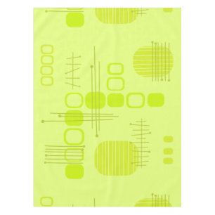 Toalha De Mesa Abstrato Atômico Barkcloth Chartreuse