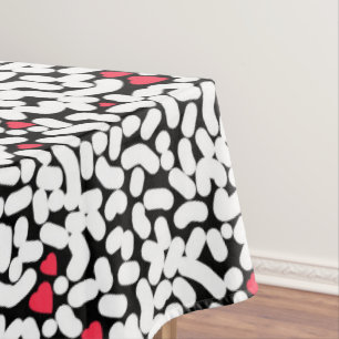 Toalha De Mesa Abstrato branco preto
