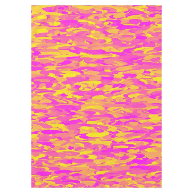 Toalha De Mesa Abstrato cor-de-rosa amarelo-amarelo (Frente)