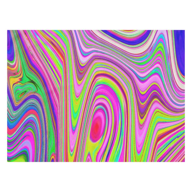 Toalha De Mesa Abstrato cor-de-rosa e amarelo-trilha (Frente (Horizontal))