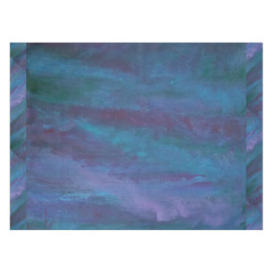 Toalha De Mesa Abstrato de Omã Azul Roxo Violeta-Teal Turquesa