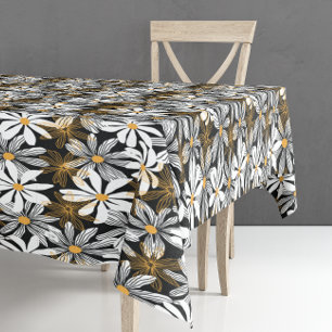 Toalha De Mesa Abstrato Floral de margarida amarela, branca, amar