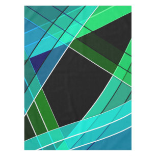 Toalha De Mesa Abstrato, geométrico, verde, azul, preto