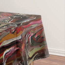 Toalha De Mesa Abstrato gravado em mogno e vermelho-escuro