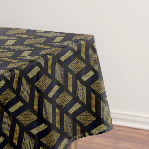 Toalha De Mesa Abstrato moderno Padrão preto Dourado preto