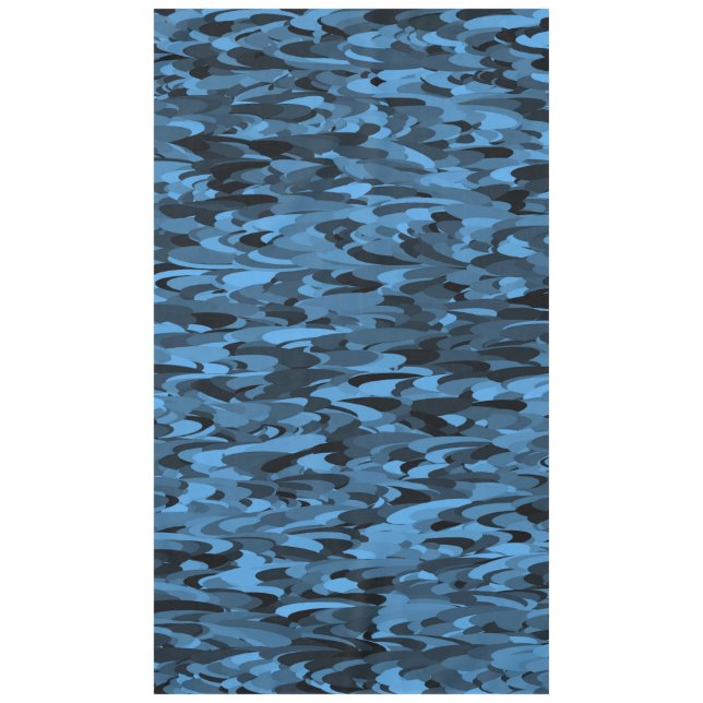 Toalha De Mesa Abstrato - Padrão Azul Preto (Frente)