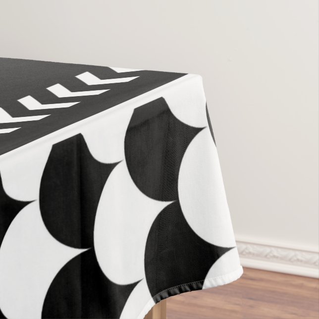 Toalha De Mesa Abstrato preto e branco moderno (Posição Original)