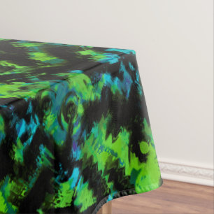 Toalha De Mesa Abstrato preto e verde