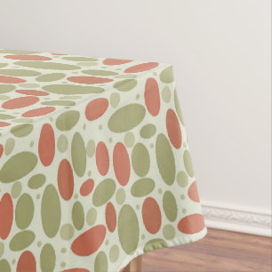 Toalha De Mesa Abstrato retro castanho bege verde pedras verdes