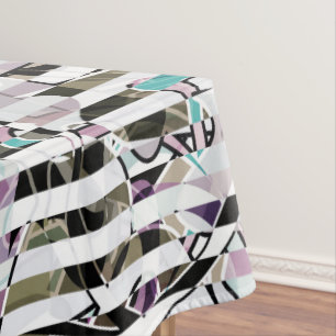 Toalha De Mesa Abstrato stripes de padrão listradas beige turque
