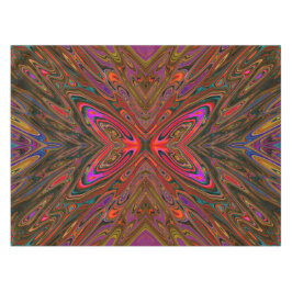 Toalha De Mesa Abstrato Trippy Orange e Magenta Butterfly