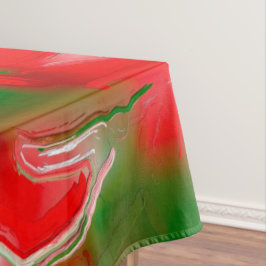 Toalha De Mesa Abstrato vermelho, branco e verde