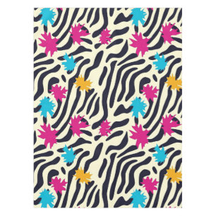 Toalha De Mesa Abstrato Zebra Stripes com pintura folha