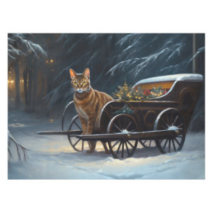 Toalha De Mesa Abyssinian Snowy Sleigh Passeia Decência de Natal