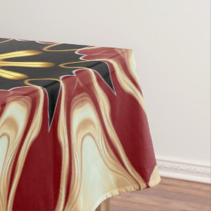 Toalha De Mesa Achempong: Starburst Luxo em Carmesim e Dourado