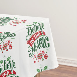 Toalha De Mesa Acredite na Tipografia de Natal Mágico