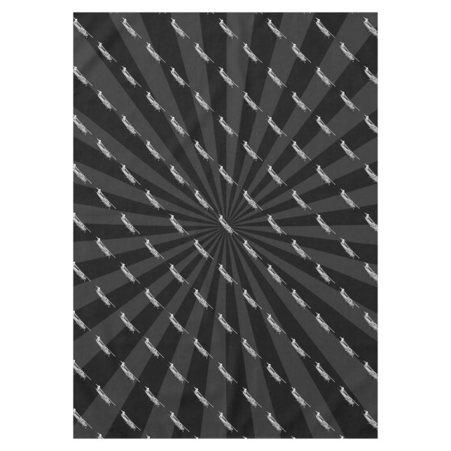 Toalha De Mesa Aeronave Cessna Silhouette Voando Black Sunburst (Frente)