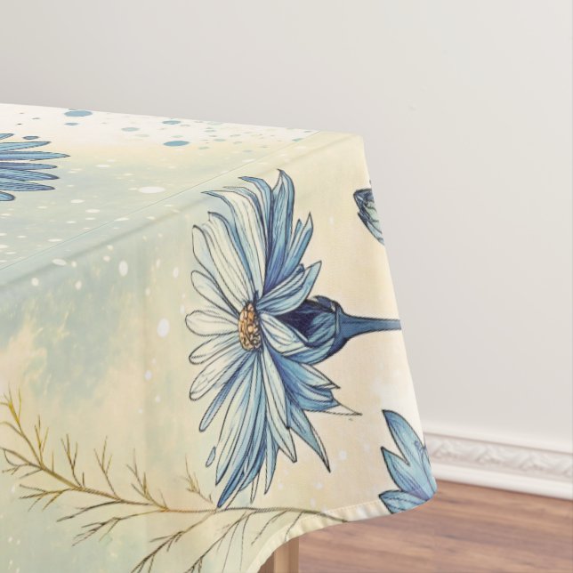 Toalha De Mesa Aesthetic Blue Wildflowers (Posição Original)