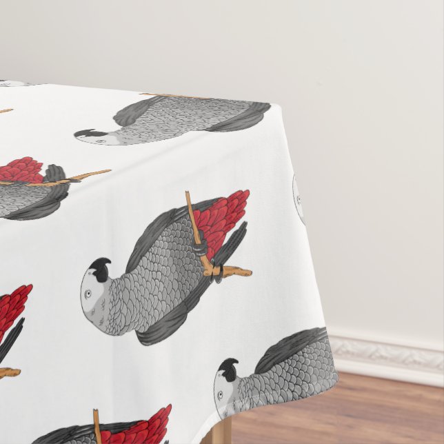 Toalha De Mesa African grey parrot cartoon illustration (Posição Original)