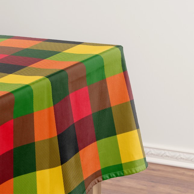 Toalha De Mesa  African Rasta Reggae Colours Plaid Pattern Design (Criador carregado)