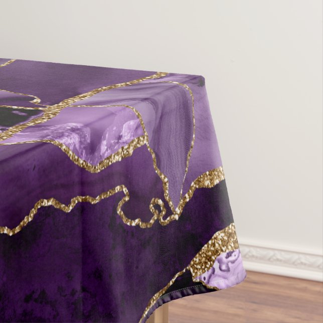 Toalha De Mesa Agato de brilho de ouro e roxo (Posição Original)
