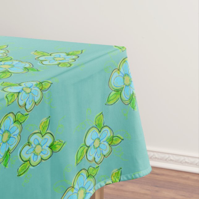 Toalha De Mesa Água Leve E Azul (Posição Original)