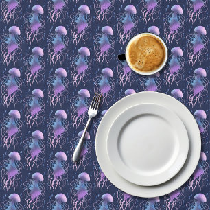 Toalha De Mesa Água-viva Etérea Violeta Azul