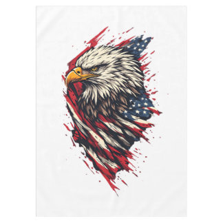 Toalha De Mesa Águia Americana Patriótica Vintage 4 de Julho