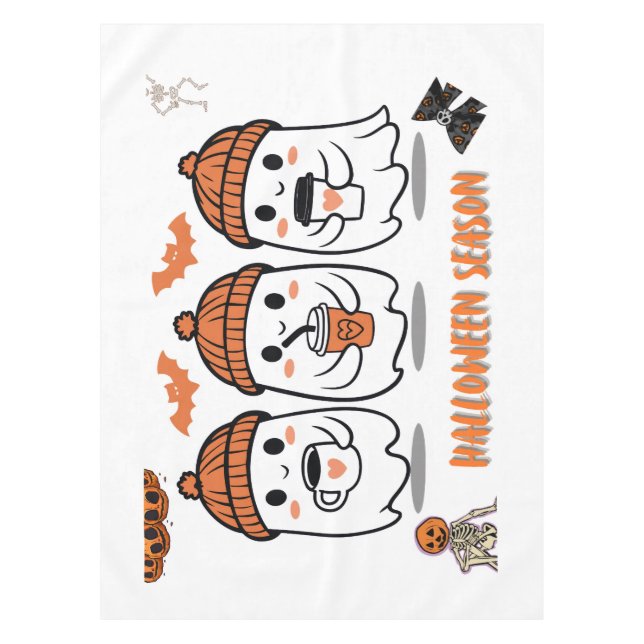 Toalha De Mesa aison Halloween – fantômes café mignons (Frente)