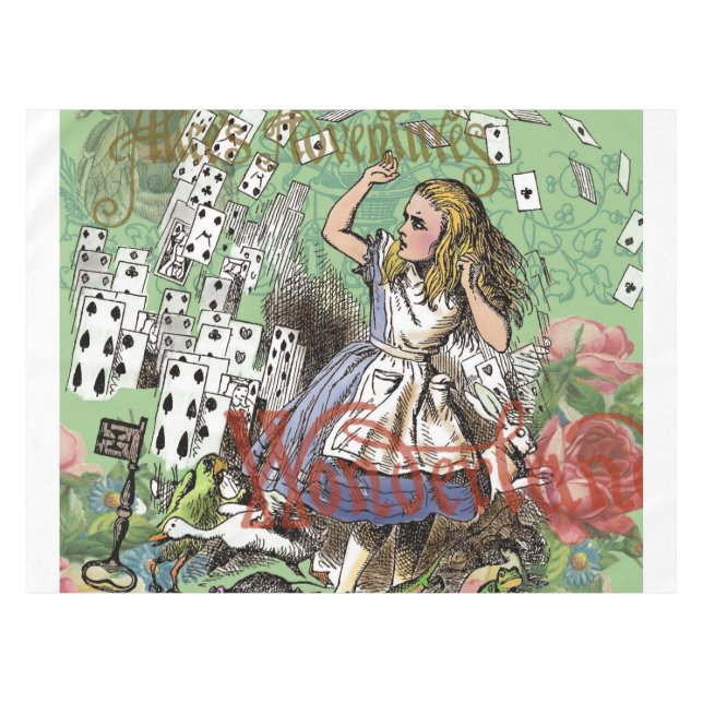Toalha De Mesa alice cards maravilderland hatrabbit (Frente (Horizontal))