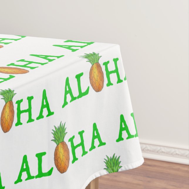 Toalha De Mesa ALOHA Ilhas Tropicais Havaianas - Abacaxi Havaí (Posição Original)