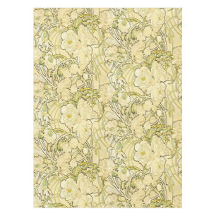 Toalha De Mesa Alphonse Mucha Peonias Padrão Floral Art Nouveau
