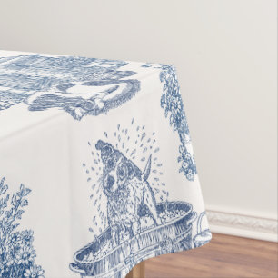 Toalha De Mesa Amante de Cachorro Jack Russell Toile Francesa Cre