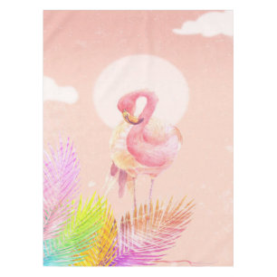 Toalha De Mesa Amantes Flamingo  Pássaro Flamingo Bonito Com Fol