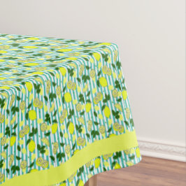 Toalha De Mesa Amarelo de Verão e Fruta de limão azul de Seafoam 