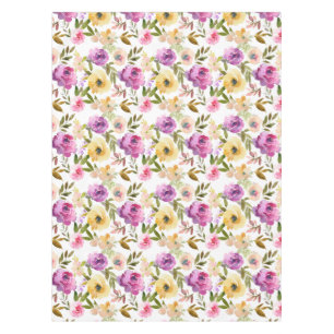 Toalha De Mesa Amarelo rosado roxo, cor-de-rosa, impermeável, com