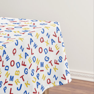 Toalha De Mesa Amarelo vermelho alfabético ABC
