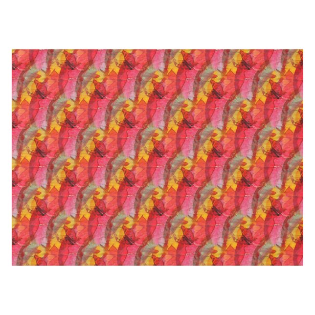 Toalha De Mesa Amarelo vermelho da arte da aguarela (Frente (Horizontal))