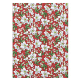 Toalha De Mesa Amaryllis e Holly Red Natal