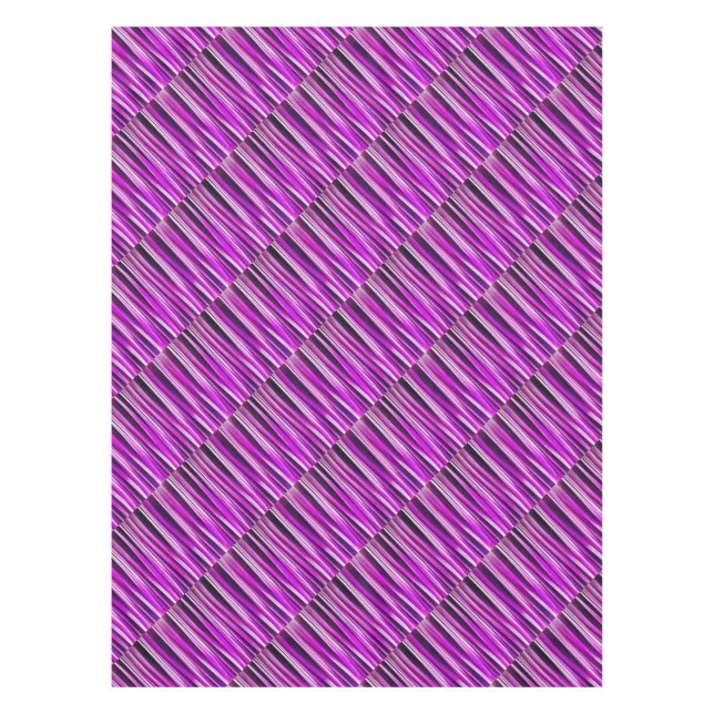 Toalha De Mesa Ameixa roxa e e linhas Stripy teste padrão de (Frente)