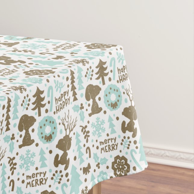 Toalha De Mesa Amendoins | Padrão de Natal Snoopy Frosty (Posição Original)