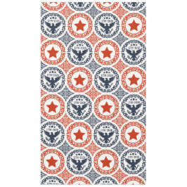 Toalha De Mesa Americana Heritage Eagle Medallion -Navy Red Cream